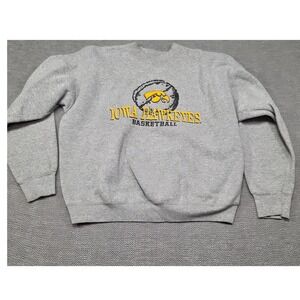 Fruit of the Loom Iowa Hawkeyes Basketball Sweatshirt Mens XL Gray Crewneck